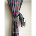 Cashmere Grey Plaid Shawl for Cold Weather